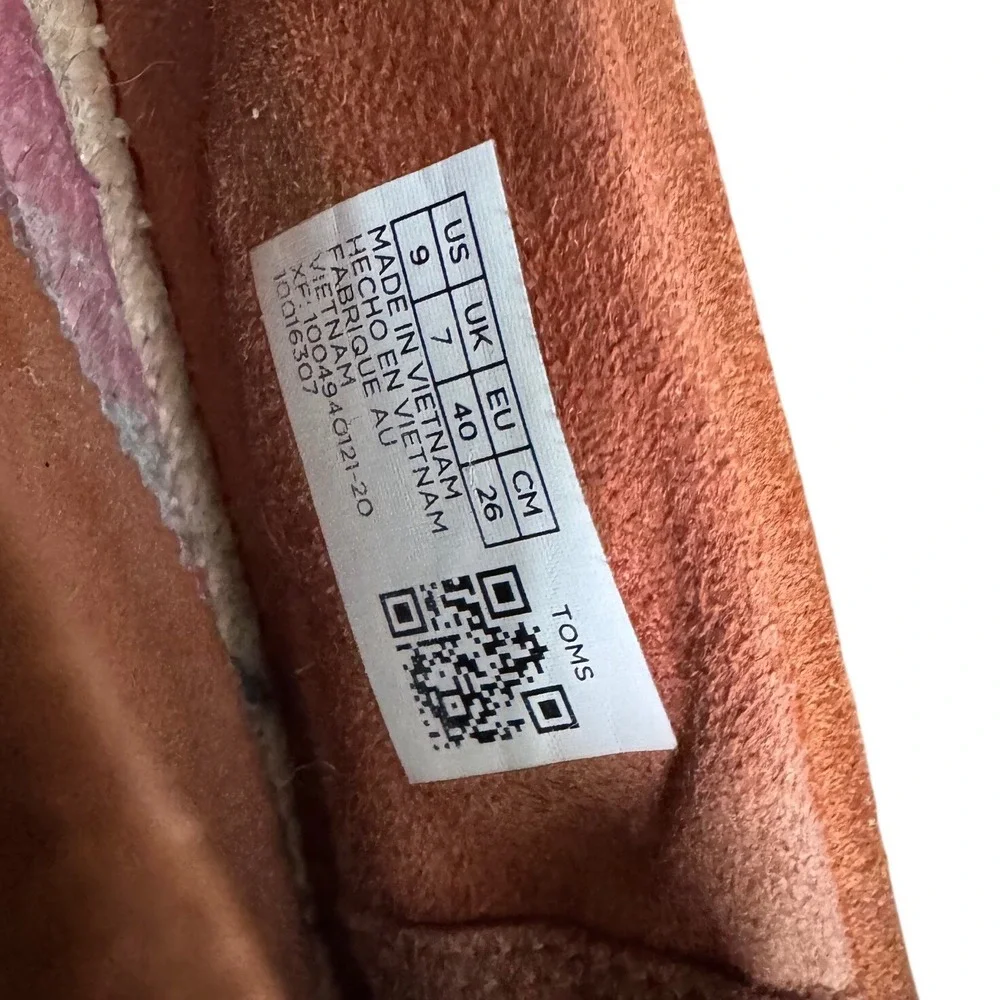 TOMS Alpargata Espadrille Suede Brown Shoes Size 9